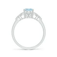 thumbnail image 2 of ANGARA Natural Vintage Style Oval 1 ct Aquamarine Ring with Diamonds in 14K White Gold for Women (Size-8x6mm) | March Birthstone, Anniversary, Jewelry Gift for Women | Natural Aquamarine Ring, 2 of 9