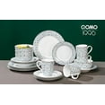 thumbnail image 6 of 20 Piece Porcelain Dinnerware Set, Elegant Plates and Bowls with Silver Rim, Mugs Set,Modern Ceramic Dish Set for 4, Floral Pattern, 6 of 8