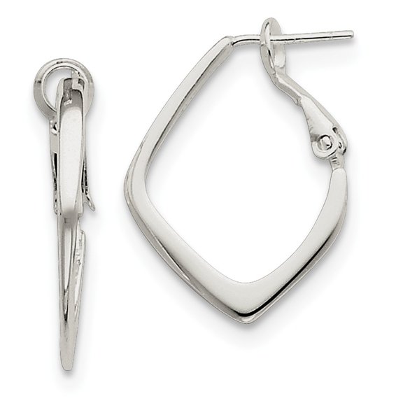 Sterling Silver Clip Back Earrings - 3.5 Grams - Measures 25x18mm Wide