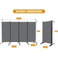 thumbnail image 3 of 4 Panel Folding Privacy Screens, 6 FT Tall Wall Divider with Metal Frame, Freestanding Room Divider for Office Bedroom Study (4 Panel, Grey), 3 of 13