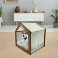 thumbnail image 3 of Green Pet House, Maze Shaped Squares Rectangulars Geometrical Lines Modern Image Print, Outdoor & Indoor Portable Dog Kennel with Pillow and Cover, 5 Sizes, Pistachio Green White, by Ambesonne, 3 of 5