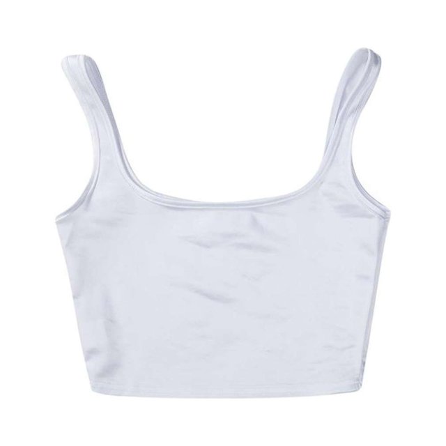 EGNMCR Débardeurs pour Femmes Mode Femmes Sans Manches Gilet Décontracté Coussinet de Poitrine Court Débardeurs