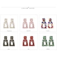 thumbnail image 3 of Rhinestone Rectangle Dangle Earrings for Women Sparkly Crystal Geometric Drop Statement Earrings, 3 of 3