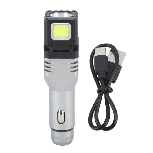 Linterna recargable para coche, con enchufe, doble fuente de luz, superbrillante, mini linterna de emergencia portátil para automóvil, luz única