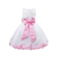 thumbnail image 3 of iEFiEL Infant Baby Girls Satin Bowknot Flower Girl Dress Petals Tulle Wedding Pageant Dress Pink 14, 3 of 3