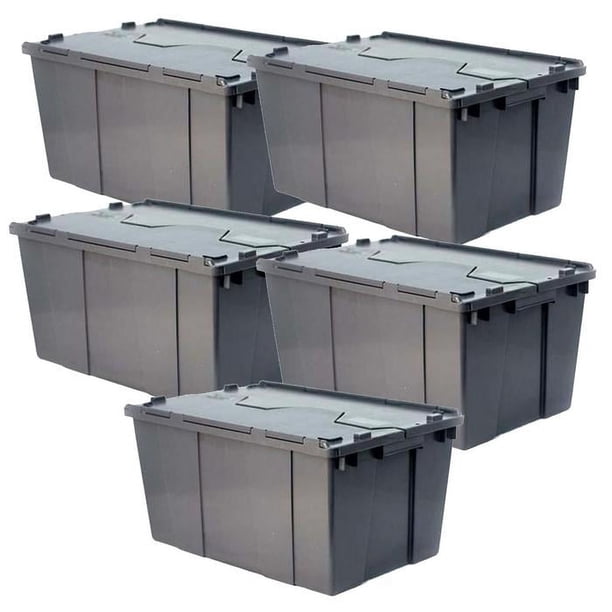 Cajas de Plástico VentDepot BoxArch15 5 Pzas 15kg 50x30x21cm Apilable Color Gris