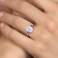 thumbnail image 4 of Gem Stone King 925 Sterling Silver Pink Moissanite Ring Set with Oval Moissanite (3.46 Cttw), 4 of 7