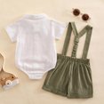 thumbnail image 5 of Tiijoy Newborn Boys Summer Outfits Cotton Short Sleeve Bodysuit Suspenders Shorts Set, Sizes 0-3M, 5 of 5