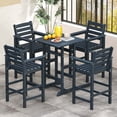 thumbnail image 5 of Costway Patio Adirondack Bar Chairs Set of 2 with Wide Armrests & Footrest Backrest Navy, 5 of 8