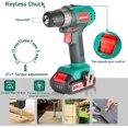 thumbnail image 5 of HYCHIKA 20V Cordless Drill Driver 3/8-inch Project Kit 21+1 Clutch with 2 Variable Speed, 2.0Ah Li-Ion Battery, 5 of 11
