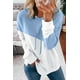 thumbnail image 1 of ABPHQTO Sudadera con capucha y hombros caídos en bloque de color azul cielo para mujer, 1 of 5