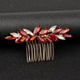 thumbnail image 2 of Zhuge Horquillas para el pelo de boda con flores para novias, peinetas con perlas de cristal,joyas con diamantes de imitación para novias, damas de honor y mujeres (rojo), 2 of 4
