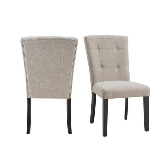Picket House Furnishings Landon Tufted Fabric Upholstered Chair Set in Natural
