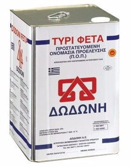 Greek Feta Cheese DODONI, 14 kg TIN by