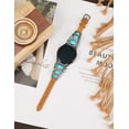 thumbnail image 4 of TOYOUTHS Compatible with Samsung Galaxy Watch 6/5/4/Active 2 40mm 44mm/Watch 5 Pro 45mm/Watch 6 Classic/Watch 3 41mm Band Women, Leather Turquoise Vintage Boho Ethnic Antique Jewelry Style Strap, 4 of 7