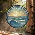 thumbnail image 6 of Romantic Daylight Ocean Wave Stained Glass Suncatcher,creative Decorative Gift,elegant Window Hanging,home Decor,cure Gift,mother's Day Gift, 6 of 7