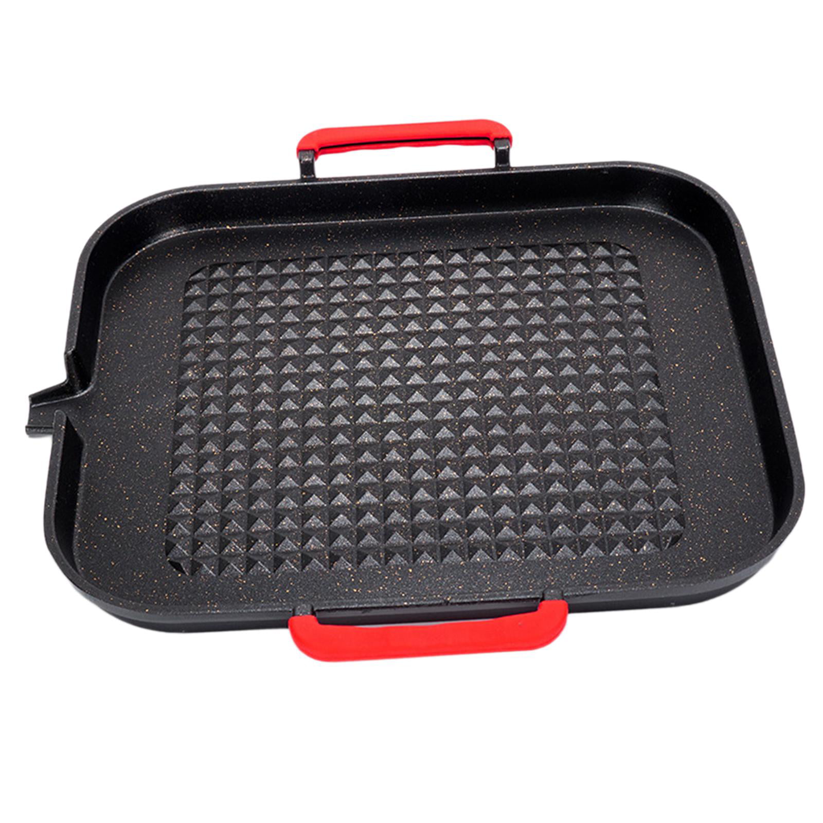 Cast Iron Reversible Griddle Plate NonStick Grill Pan Steak BBQ Hob Cooking Tray 