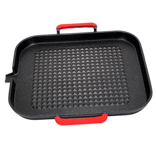 Sartén de Inducción Antiadherente, Sartén para a Gas / Eléctrica, Sartén Portátil uminio de 24,5x29 Cm, Sartén Rectangu Baoblaze Sartén para asar