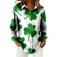 thumbnail image 6 of St Patricks Day Shirt Women Long Sleeve Button Down Loose Green Casual Summer Tops, 6 of 7