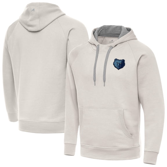 Men's Antigua Cream Memphis Grizzlies Victory Pullover Hoodie