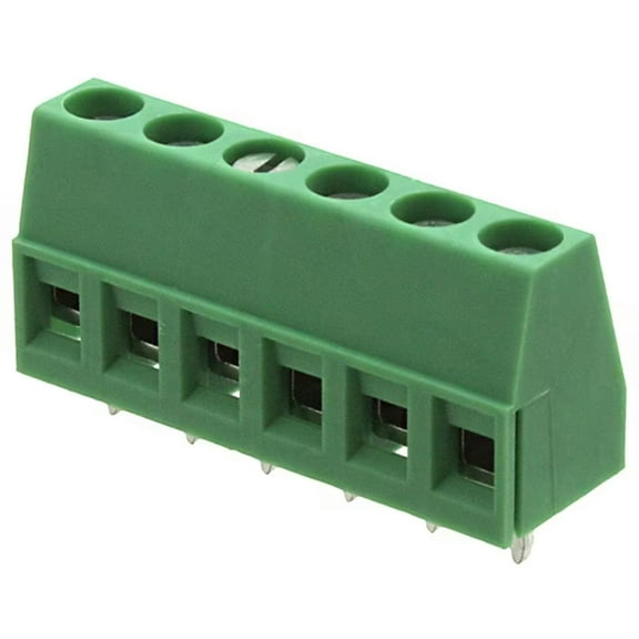 Pack of 2 1715190 Connector 6 Position Wire to Board Terminal Block Horizontal with Board 0.197 (5.00mm) Through Hole :Rohs