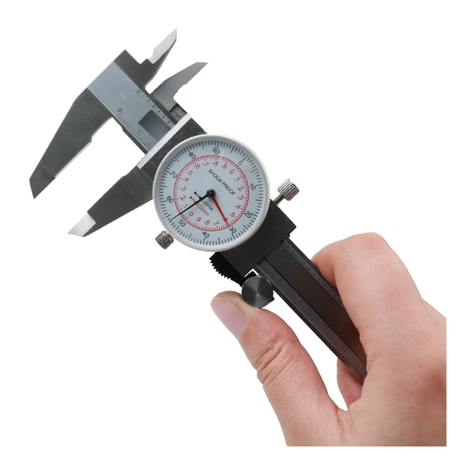 Dial Caliper Metric/INCH SAE Standard MM Dual Hand Reading Scale Vernier Measuring Tool