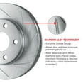 thumbnail image 3 of Rear R1 Concepts eLine Silver Diamond Slotted Brake Rotors, 3 of 5