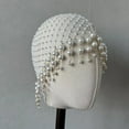 thumbnail image 6 of AOOOWER Soft and Secure Pearls Tassels Hair Hat Exquisite Pearls Tassels Headwear Handmade Hollow Out Designs for Ladies Fashion, 6 of 13