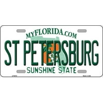 St Petersburg Florida Novelty Metal License Plate