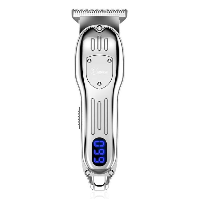 Cortadora de pelo digital LCD, cortadora de pelo eléctrica con cabezal de aceite retro, cortadora de pelo para hombres con tallado