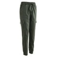 thumbnail image 4 of Women's Cargo Pants Drawstring Elastic Waist Hip Hop Jogger Pants with Pockets, 4 of 10