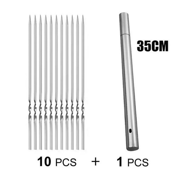 Brochettes de Barbecue en Acier Inoxydable de Haute Qualité avec Tube de Rangement Outils de Barbecue Extérieur
