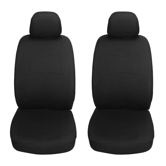 Universal Front Car Seat Covers for 2 Seats, Full Protection Black Auto Seat Protector Set, Compatible with Cars SUVs Trucks, Anti-Wear, All-Season Interior Upgrade