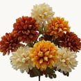 thumbnail image 3 of (2 pack) Mainstays 20in Indoor Artificial Flower Bush, Mums, Cream and Orange Colors., 3 of 6