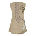 thumbnail image 5 of up to 60% off Gifts wycnly Womens Tank Tops Beach Lightweight Fashion High Waist Pleated Hem Tunic Shirts Vest Summer Trendy Floral V-Neck Sleeveless Shirts Blouse Brown XL, 5 of 5