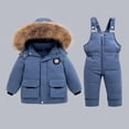 thumbnail image 6 of Coerni Toddler Girls Snowsuit 2 Piece Ski Suit Insulated Down Coat Hooded Puffer Jacket and Snow Pants Snow Clothes for Kids, 6 of 7
