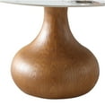 thumbnail image 5 of JERFIT 53-inch Round Dining Table with Lazy Susan, Modern Faux Marble Top, Walnut & White Finish, Space-Saving Design for Kitchen and Dining Room, 5 of 8