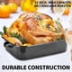 thumbnail image 5 of QPMR Bandeja para Asar con Rejilla, Asadera Rectangular de Granito de 21”, Capacidad para 11 kg, Olla Grande para Hornear Pavo con Tapa Versátil, 5 of 7