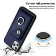 thumbnail image 5 of Wallet Case Compatible for iPhone 11 Pro with Card Holder, Rotation Finger Ring Kickstand Card Slots Case, Classic PU Leather Shockproof Magnetic Button Cover for iPhone 11 Pro, Blue, 5 of 6