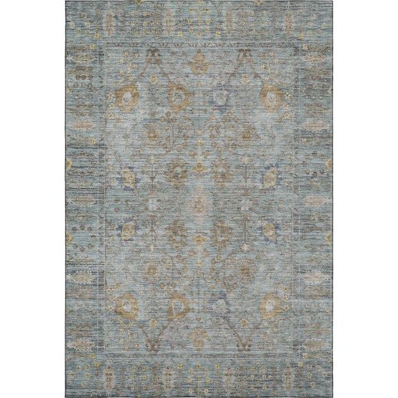 Addison Rugs Mayfield Premium Machine Washable Traditional Global Teal Rectangle Rug, 9' x 12'