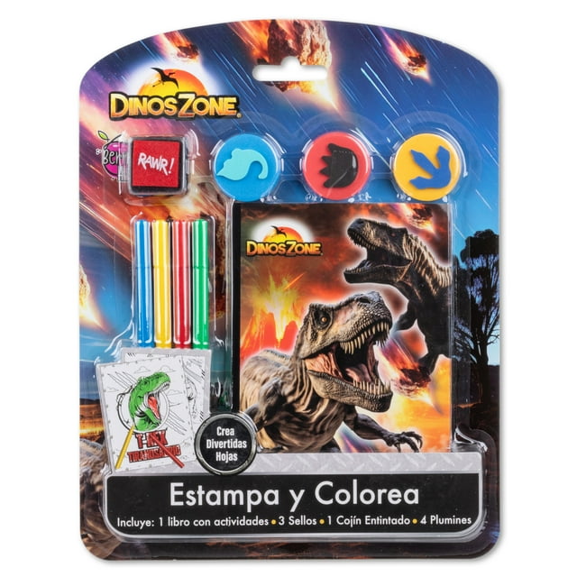Dinos Zone Estampa y Colorea Best Trading Tapa dura 1ra edicion