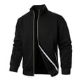 thumbnail image 4 of Ceisia Textured Warm Men's Loose Fit Stand-Collar Zip-Up Cardigan Gift, 4 of 5