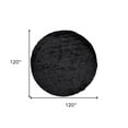 thumbnail image 4 of HomeRoots 510953 10 ft. Black Shag Hand Tufted Handmade Round Area Rug, 4 of 5