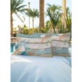 thumbnail image 5 of Outdoor Pillows Waterproof Set of 2, Teal Brown Beach Coastal Patio Throw Pillows for Couch Bed Sofa with Insert, Summer Nautical Coral Shell Botanical Vintage Decorative Travel Pillow Set 12x20 Inch, 5 of 8