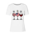 thumbnail image 4 of QUNYINEY Tee Shirts Womens Short Sleeve Independence Day Crew Neck Casual Tops Loose Summer Pullover Women Tops, 4 of 5
