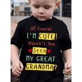 thumbnail image 1 of Camiseta de manga corta de verano para niño: "¡Claro que soy guapa! ¿No has visto a mi bisabuela?", camiseta informal de algodón con cuello redondo y detalles de corazones., 1 of 7