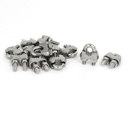 

M6 1/4 Inch 304 Stainless Steel Saddle Clamps Cable Wire Rope Clips 12PCS