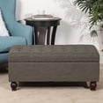 thumbnail image 2 of Joveco Storage Ottoman Fabric Retangular Tufted Bench - Sandstone Brown, 2 of 2
