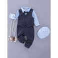 thumbnail image 2 of CARETOO Baby Boy Clothes Suits Infant Gentleman Shirt Dress Vest Pants Berets Hat Bowtie Outfits Set, 2 of 10