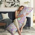 thumbnail image 3 of Mandala Long Body Pillow Cover – Soft & Breathable Meditation Fabric, Hidden Zipper, 20"x54", Psychedelic Trippy Print – Gift for Side Sleepers, Pregnancy, Zen Home Decor, 3 of 4